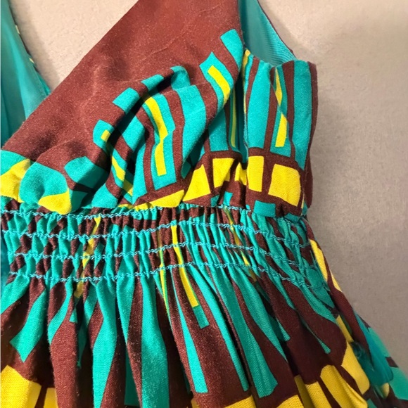 Forever 21 Brown and Teal Backless Dress - Picture 12 of 12